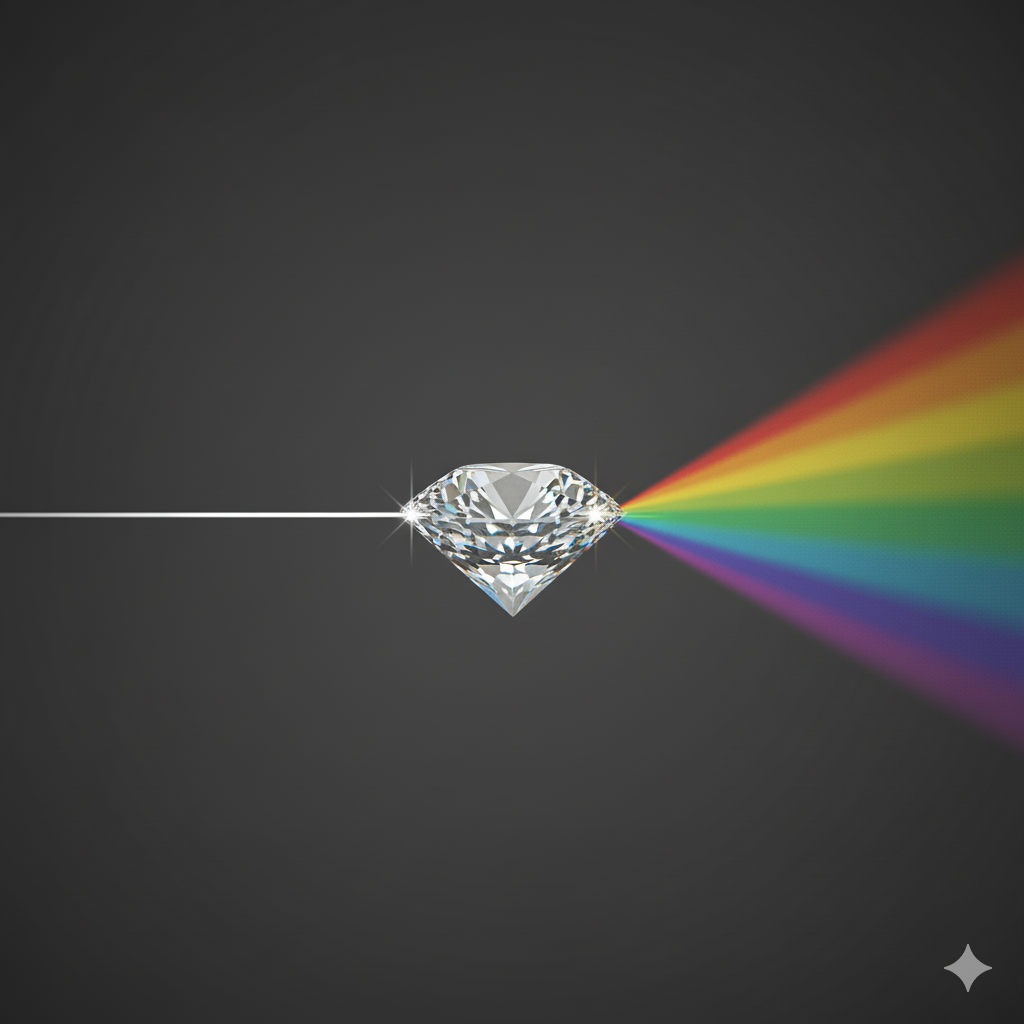 A perfectly cut diamond refracting light, symbolizing Elevion's approach to building multifaceted brand equity.