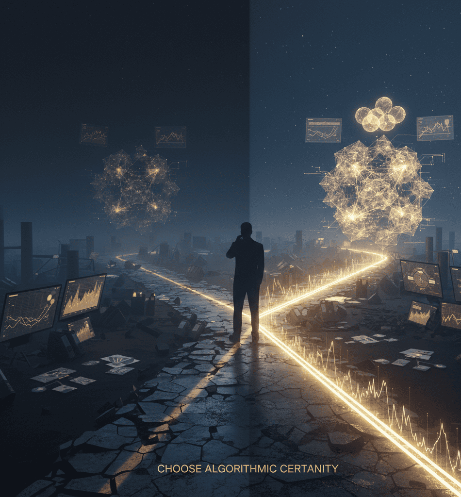 Visualization of founder decision architecture powered by autonomous foresight.